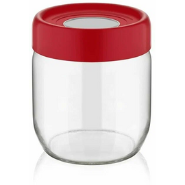  Банка стеклянная Qluх C-00421 с пластиковой крышкой и ложкой 425мл. 