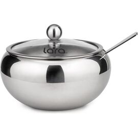  Сахарница LARA LR08-35 с ложкой 460мл, сталь, крышка из закаленного стекла 