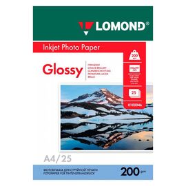  Фотобумага Lomond 0102046 A4/200г/м2/25л./белый глянцевое для струйной печати 