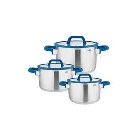  Набор посуды LARA Сапфир (2.0л + 3.5л + 6.2л) капсулированное индукционное дно. крышки 