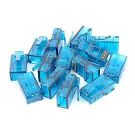  Коннектор DeTech RJ45 8P8C F/G голубой (100 шт/упак) 